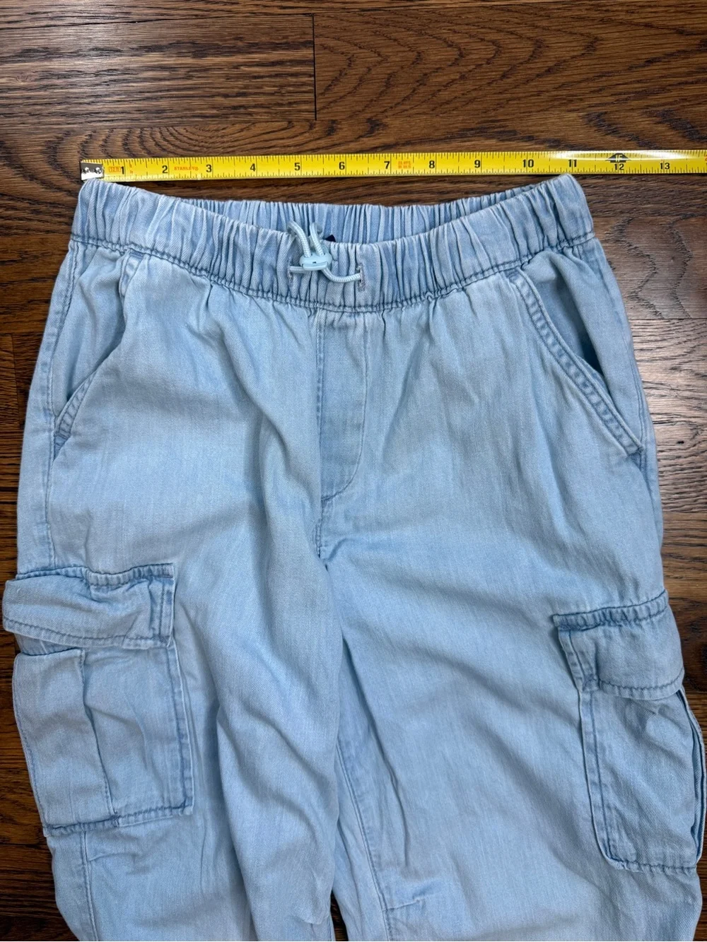 Gap Kids Girls Light Blue Cargo Denim Jogger Pants Size 8-10